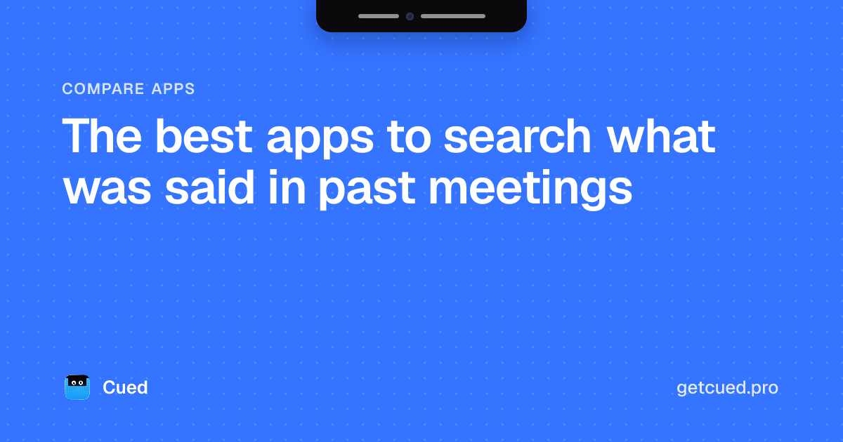 Cover: The best apps to search what was said in past meetings