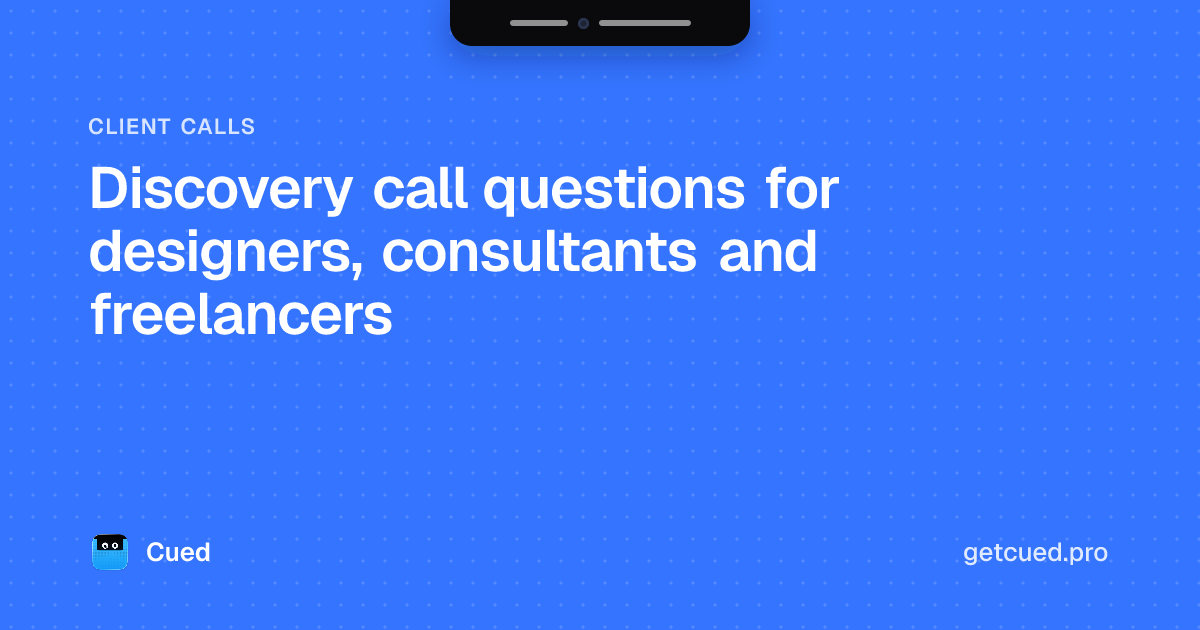 Cover: Discovery call questions for designers, consultants and freelancers