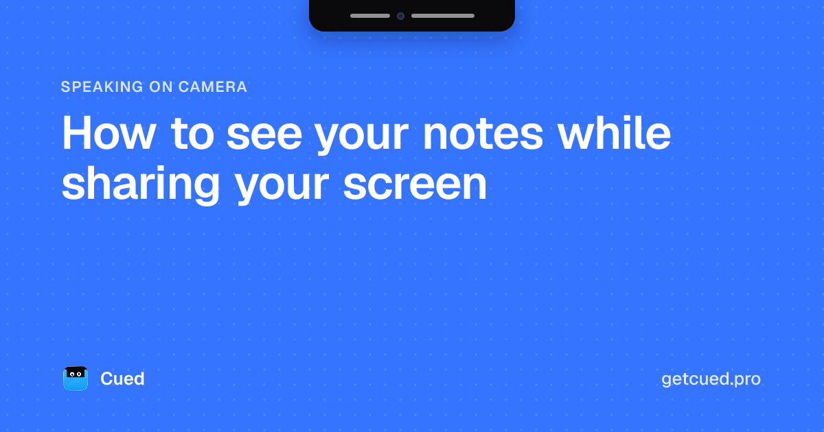 Cover: How to see your notes while sharing your screen