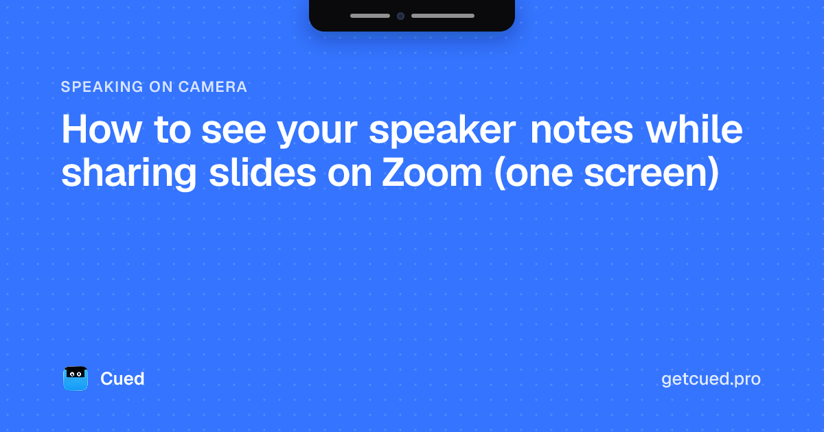 Cover: How to see your speaker notes while sharing slides on Zoom (one screen)